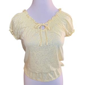Gloria Vanderbilt yellow petite top